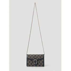 Gucci Dionysus GG Mini Shoulder Bag Cotton Black Denim Handbag Purse Italy NEW